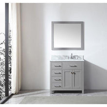 Load image into Gallery viewer, Caroline Parkway 36&quot; Single Sink Italian Carrara White Marble Top Vanity with Faucet and Mirror - Vanity Grace Store - Virtuusa