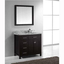 Load image into Gallery viewer, Caroline Parkway 36&quot; Single Sink Italian Carrara White Marble Top Vanity with Faucet and Mirror - Vanity Grace Store - Virtuusa