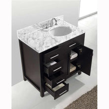 Load image into Gallery viewer, Caroline Parkway 36&quot; Single Sink Italian Carrara White Marble Top Vanity with Faucet and Mirror - Vanity Grace Store - Virtuusa