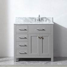 Load image into Gallery viewer, Caroline Parkway 36&quot; Single Sink Italian Carrara White Marble Top Vanity - Vanity Grace Store - Virtuusa