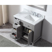 Load image into Gallery viewer, Caroline Parkway 36&quot; Single Sink Italian Carrara White Marble Top Vanity with Mirror - Vanity Grace Store - Virtuusa