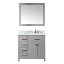 Load image into Gallery viewer, Caroline Parkway 36&quot; Single Sink Italian Carrara White Marble Top Vanity with Mirror - Vanity Grace Store - Virtuusa