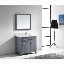 Load image into Gallery viewer, Caroline Parkway 36&quot; Single Sink Italian Carrara White Marble Top Vanity with Mirror - Vanity Grace Store - Virtuusa