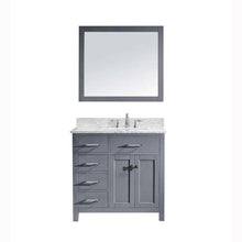 Load image into Gallery viewer, Caroline Parkway 36&quot; Single Sink Italian Carrara White Marble Top Vanity with Mirror - Vanity Grace Store - Virtuusa