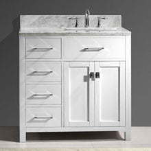 Load image into Gallery viewer, Caroline Parkway 36&quot; Single Sink Italian Carrara White Marble Top Vanity - Vanity Grace Store - Virtuusa