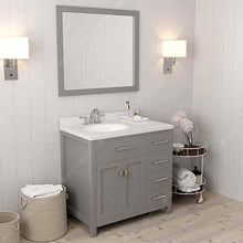 Load image into Gallery viewer, Caroline Parkway 36&quot; Single Sink Dazzle White Quartz Top Vanity with Mirror - Vanity Grace Store - Virtuusa