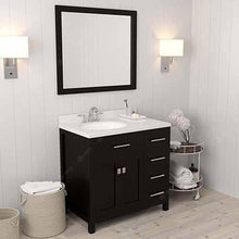 Load image into Gallery viewer, Caroline Parkway 36&quot; Single Sink Dazzle White Quartz Top Vanity with Faucet and Mirror - Vanity Grace Store - Virtuusa