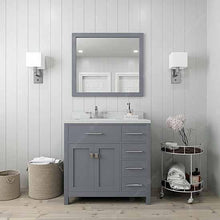 Load image into Gallery viewer, Caroline Parkway 36&quot; Single Sink Dazzle White Quartz Top Vanity with Mirror - Vanity Grace Store - Virtuusa