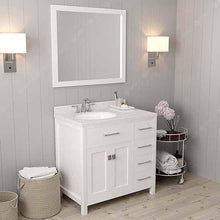 Load image into Gallery viewer, Caroline Parkway 36&quot; Single Sink Dazzle White Quartz Top Vanity with Faucet and Mirror - Vanity Grace Store - Virtuusa