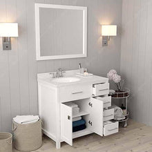 Load image into Gallery viewer, Caroline Parkway 36&quot; Single Sink Dazzle White Quartz Top Vanity with Faucet and Mirror - Vanity Grace Store - Virtuusa