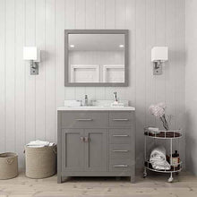 Load image into Gallery viewer, Caroline Parkway 36&quot; Single Sink Dazzle White Quartz Top Vanity with Mirror - Vanity Grace Store - Virtuusa