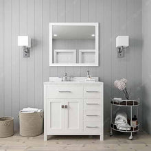 Load image into Gallery viewer, Caroline Parkway 36&quot; Single Sink Dazzle White Quartz Top Vanity with Mirror - Vanity Grace Store - Virtuusa