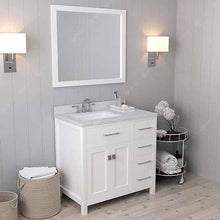 Load image into Gallery viewer, Caroline Parkway 36&quot; Single Sink Dazzle White Quartz Top Vanity with Faucet and Mirror - Vanity Grace Store - Virtuusa