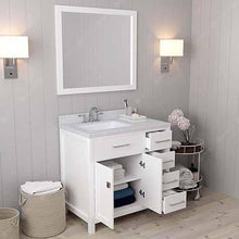 Load image into Gallery viewer, Caroline Parkway 36&quot; Single Sink Dazzle White Quartz Top Vanity with Mirror - Vanity Grace Store - Virtuusa
