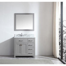 Load image into Gallery viewer, Caroline Parkway 36&quot; Single Sink Italian Carrara White Marble Top Vanity with Faucet and Mirror - Vanity Grace Store - Virtuusa