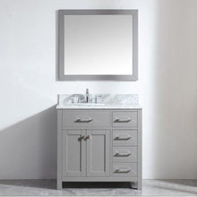 Load image into Gallery viewer, Caroline Parkway 36&quot; Single Sink Italian Carrara White Marble Top Vanity with Faucet and Mirror - Vanity Grace Store - Virtuusa