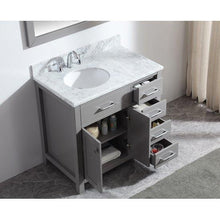 Load image into Gallery viewer, Caroline Parkway 36&quot; Single Sink Italian Carrara White Marble Top Vanity with Faucet and Mirror - Vanity Grace Store - Virtuusa