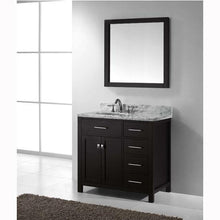 Load image into Gallery viewer, Caroline Parkway 36&quot; Single Sink Italian Carrara White Marble Top Vanity with Faucet and Mirror - Vanity Grace Store - Virtuusa
