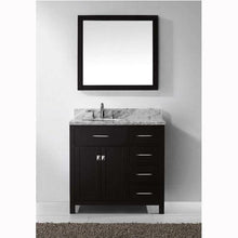 Load image into Gallery viewer, Caroline Parkway 36&quot; Single Sink Italian Carrara White Marble Top Vanity with Faucet and Mirror - Vanity Grace Store - Virtuusa