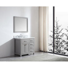 Load image into Gallery viewer, Caroline Parkway 36&quot; Single Sink Italian Carrara White Marble Top Vanity with Faucet and Mirror - Vanity Grace Store - Virtuusa