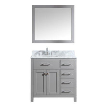 Load image into Gallery viewer, Caroline Parkway 36&quot; Single Sink Italian Carrara White Marble Top Vanity with Faucet and Mirror - Vanity Grace Store - Virtuusa