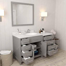 Load image into Gallery viewer, Caroline Parkway 57&quot; Single Sink Dazzle White Quartz Top Vanity with Mirror - Vanity Grace Store - Virtuusa