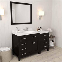 Load image into Gallery viewer, Caroline Parkway 57&quot; Single Sink Dazzle White Quartz Top Vanity with Mirror - Vanity Grace Store - Virtuusa