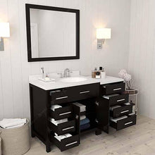 Load image into Gallery viewer, Caroline Parkway 57&quot; Single Sink Dazzle White Quartz Top Vanity with Mirror - Vanity Grace Store - Virtuusa