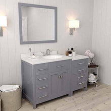 Load image into Gallery viewer, Caroline Parkway 57&quot; Single Sink Dazzle White Quartz Top Vanity with Mirror - Vanity Grace Store - Virtuusa
