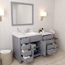 Load image into Gallery viewer, Caroline Parkway 57&quot; Single Sink Dazzle White Quartz Top Vanity with Mirror - Vanity Grace Store - Virtuusa