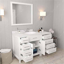 Load image into Gallery viewer, Caroline Parkway 57&quot; Single Sink Dazzle White Quartz Top Vanity with Mirror - Vanity Grace Store - Virtuusa
