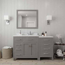 Load image into Gallery viewer, Caroline Parkway 57&quot; Single Sink Dazzle White Quartz Top Vanity with Mirror - Vanity Grace Store - Virtuusa