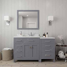 Load image into Gallery viewer, Caroline Parkway 57&quot; Single Sink Dazzle White Quartz Top Vanity with Mirror - Vanity Grace Store - Virtuusa