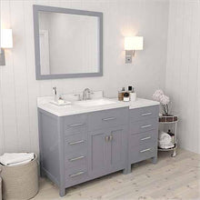 Load image into Gallery viewer, Caroline Parkway 57&quot; Single Sink Dazzle White Quartz Top Vanity with Mirror - Vanity Grace Store - Virtuusa