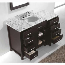 Load image into Gallery viewer, Caroline Parkway 57&quot; Single Sink Italian Carrara White Marble Top Vanity with Faucet and Mirror - Vanity Grace Store - Virtuusa