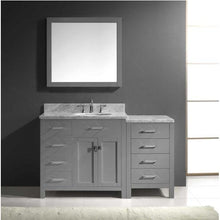 Load image into Gallery viewer, Caroline Parkway 57&quot; Single Sink Italian Carrara White Marble Top Vanity with Faucet and Mirror - Vanity Grace Store - Virtuusa