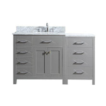 Load image into Gallery viewer, Caroline Parkway 57&quot; Single Sink Italian Carrara White Marble Top Vanity with Faucet - Vanity Grace Store - Virtuusa