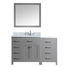 Load image into Gallery viewer, Caroline Parkway 57&quot; Single Sink Italian Carrara White Marble Top Vanity with Faucet and Mirror - Vanity Grace Store - Virtuusa