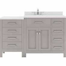 Load image into Gallery viewer, Caroline Parkway 57&quot; Single Sink Dazzle White Quartz Top Vanity - Vanity Grace Store - Virtuusa