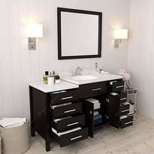 Load image into Gallery viewer, Caroline Parkway 57&quot; Single Sink Dazzle White Quartz Top Vanity with Mirror - Vanity Grace Store - Virtuusa