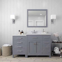 Load image into Gallery viewer, Caroline Parkway 57&quot; Single Sink Dazzle White Quartz Top Vanity with Mirror - Vanity Grace Store - Virtuusa