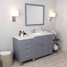 Load image into Gallery viewer, Caroline Parkway 57&quot; Single Sink Dazzle White Quartz Top Vanity with Mirror - Vanity Grace Store - Virtuusa
