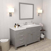 Load image into Gallery viewer, Caroline Parkway 57&quot; Single Sink Dazzle White Quartz Top Vanity with Mirror - Vanity Grace Store - Virtuusa