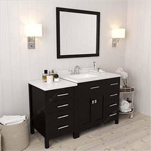 Load image into Gallery viewer, Caroline Parkway 57&quot; Single Sink Dazzle White Quartz Top Vanity with Mirror - Vanity Grace Store - Virtuusa
