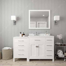 Load image into Gallery viewer, Caroline Parkway 57&quot; Single Sink Dazzle White Quartz Top Vanity with Mirror - Vanity Grace Store - Virtuusa