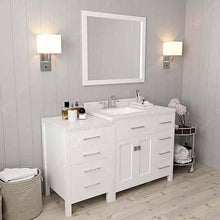 Load image into Gallery viewer, Caroline Parkway 57&quot; Single Sink Dazzle White Quartz Top Vanity with Mirror - Vanity Grace Store - Virtuusa