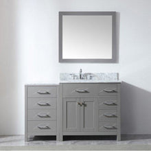 Load image into Gallery viewer, Caroline Parkway 57&quot; Single Sink Italian Carrara White Marble Top Vanity with Faucet and Mirror - Vanity Grace Store - Virtuusa
