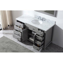 Load image into Gallery viewer, Caroline Parkway 57&quot; Single Sink Italian Carrara White Marble Top Vanity with Mirror - Vanity Grace Store - Virtuusa