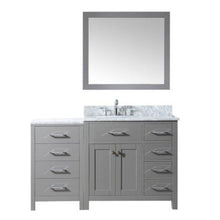 Load image into Gallery viewer, Caroline Parkway 57&quot; Single Sink Italian Carrara White Marble Top Vanity with Mirror - Vanity Grace Store - Virtuusa
