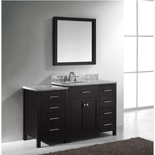 Load image into Gallery viewer, Caroline Parkway 57&quot; Single Sink Italian Carrara White Marble Top Vanity with Faucet and Mirror - Vanity Grace Store - Virtuusa